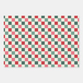 Moderne Retro Roze Kerstcheck Inpakpapier Vel (Voorkant 3)