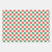 Moderne Retro Roze Kerstcheck Inpakpapier Vel (Voorkant 2)