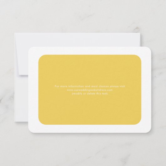 Moderne Retro Roze Oranje Gradient Ombré Bruiloft RSVP Kaartje (Achterkant)