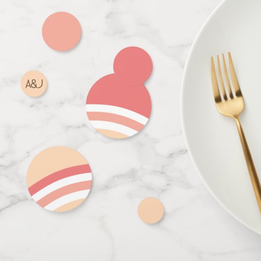 Moderne Retro Roze Perzik Koraal Regenboog Bruilof Confetti (Groep)