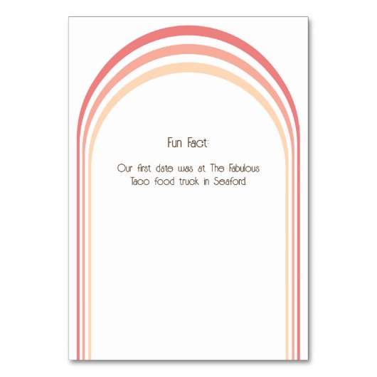 Moderne Retro Roze Perzik Koraal Regenboog Bruilof Kaart (Achterkant)