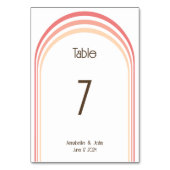 Moderne Retro Roze Perzik Koraal Regenboog Bruilof Kaart (Voorkant)