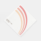 Moderne Retro Roze Perzik Koraal Regenboog Bruilof Servet (Hoek)