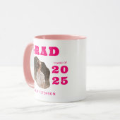 Moderne Retro Roze Typografie Foto Afstuderen Mok (Voorkant links)