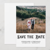 Moderne  Retro Rustic Verloving Foto Save The Date (Voorkant / Achterkant)