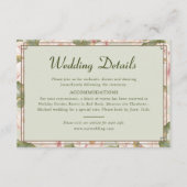 Moderne Retro Sage Groen en Blush Wedding Details Informatiekaartje (Voorkant)