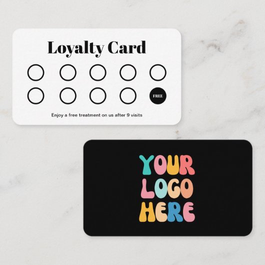 Moderne Retro Salon Klantloyaliteit Punch Kaart Klantenkaartje (Voorkant / Achterkant)