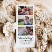 Moderne Retro Save The Date | Fotocabine Strip Magnetische Uitnodiging