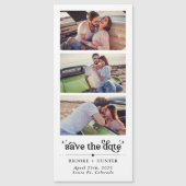 Moderne Retro Save The Date | Fotocabine Strip Magnetische Uitnodiging (Voorkant)