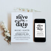 Moderne Retro Save The Date | Trouwkaart Kaart