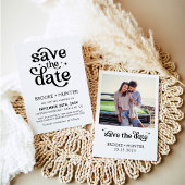 Moderne Retro Save The Date | Trouwkaart Kaart