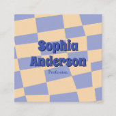 Moderne Retro Schaakbord QR-code Vierkante Visitekaartje (Voorkant)