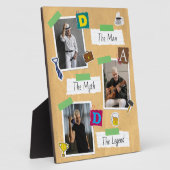 Moderne Retro Scrapbook Fotocollage Vaderdag Fotoplaat (Zijkant)