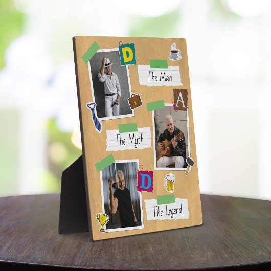 Moderne Retro Scrapbook Fotocollage Vaderdag Fotoplaat