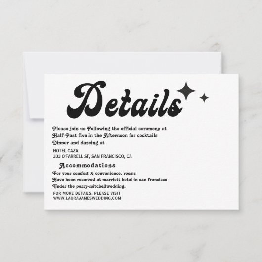 Moderne retro script Wedding Enclosure RSVP Kaartje (Voorkant)