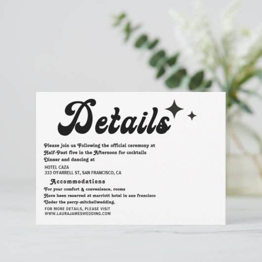 Moderne retro script Wedding Enclosure RSVP Kaartje (Staand voorkant)