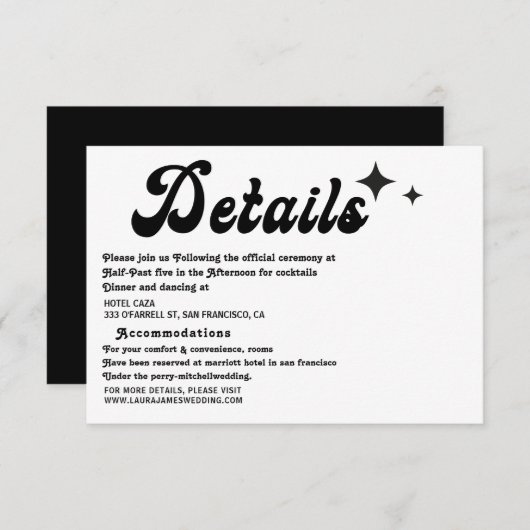 Moderne retro script Wedding Enclosure RSVP Kaartje (Voorkant / Achterkant)