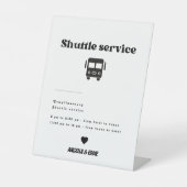Moderne Retro Shuttle Service Trouwbord Reclamebord Met Voetstuk (Voorkant)