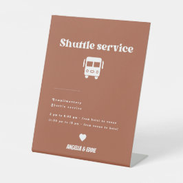 Moderne Retro Shuttle Service Trouwbord Reclamebord Met Voetstuk