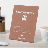 Moderne Retro Shuttle Service Trouwbord Reclamebord Met Voetstuk (Insitu)