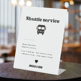 Moderne Retro Shuttle Service Trouwbord Reclamebord Met Voetstuk