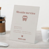 Moderne Retro Shuttle Service Trouwbord Reclamebord Met Voetstuk (Insitu)