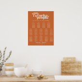 Moderne Retro Sinaasappel Bruiloft 14 Tafel Zitkaa Poster (Keuken)