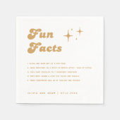 Moderne Retro  Sinaasappel Leuke Feiten Bruiloft Servet (Voorkant)