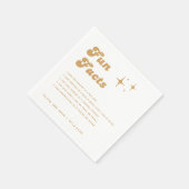 Moderne Retro  Sinaasappel Leuke Feiten Bruiloft Servet (Hoek)