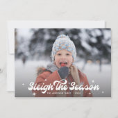 Moderne Retro Sleigh Het Seizoen Foto Kerstmis Feestdagenkaart (Voorkant)