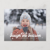 Moderne Retro Sleigh Het Seizoen Foto Kerstmis Feestdagenkaart (Voorkant)