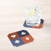 Moderne Retro Speelkaart Kleur Poker & Bridge Kartonnen Onderzetters (Insitu)