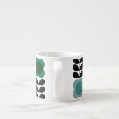 Moderne Retro  Spot Bloemen Stem, Blauw groen Espresso Kop (Achterkant)