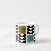 Moderne Retro  Spot Bloemen Stem, Blauw groen Espresso Kop (Voorkant rechts)