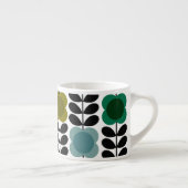 Moderne Retro  Spot Bloemen Stem, Blauw groen Espresso Kop (Rechts)