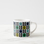 Moderne Retro  Spot Bloemen Stem, Blauw groen Espresso Kop (Rechts)