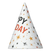 Moderne Retro Starburst Happy Birthday Feesthoedjes (Rechts)