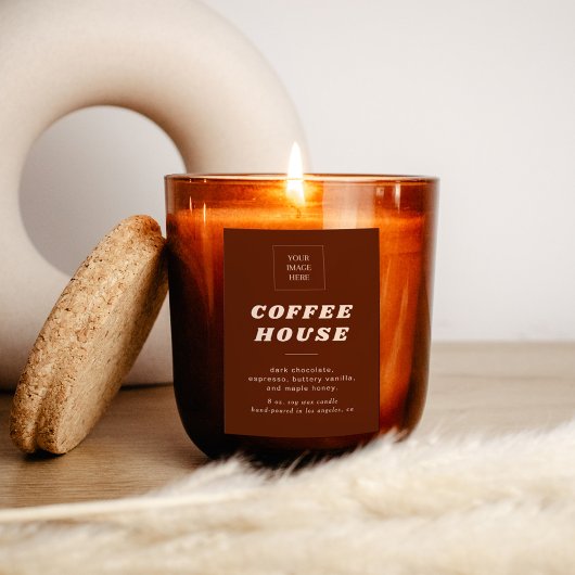 Moderne Retro Stijl Kaars Of Voedsel Label Voedselcontainer Etiket