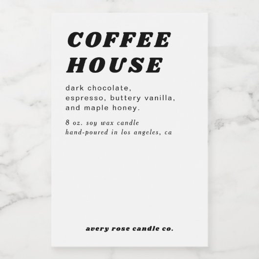 Moderne Retro Stijl Kaars Of Voedsel Label Voedselcontainer Etiket (Enkel label)