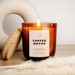 Moderne retro stijl kaars of voedseletiket voedselcontainer etiket