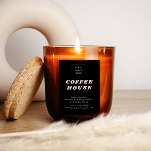 Moderne retro stijl kaars of voedseletiket voedselcontainer etiket