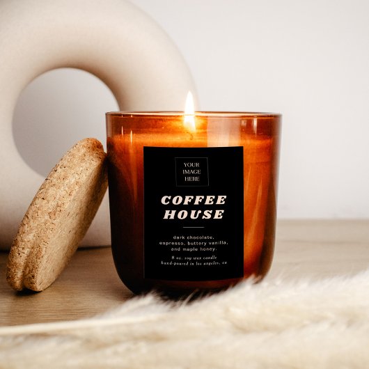 Moderne retro stijl kaars of voedseletiket voedselcontainer etiket