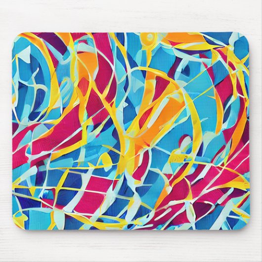 Moderne retro stijl Schattige kleurrijke abstract  Muismat (Voorkant)