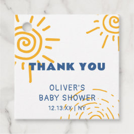 Moderne retro straal van zonneschijn Baby shower Bedankjes Labels