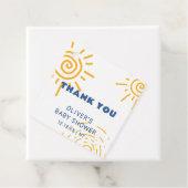 Moderne retro straal van zonneschijn Baby shower Bedankjes Labels (In situ)