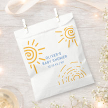 Moderne retro straal van zonneschijn Baby shower