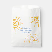 Moderne retro straal van zonneschijn Baby shower Bedankzakje (Voorkant)