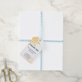 Moderne retro straal van zonneschijn Baby shower Cadeaulabel (Met Touw)