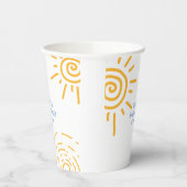 Moderne retro straal van zonneschijn Baby shower Papieren Bekers (Links)