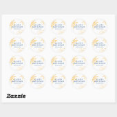 Moderne retro straal van zonneschijn Baby shower Ronde Sticker (Vel)